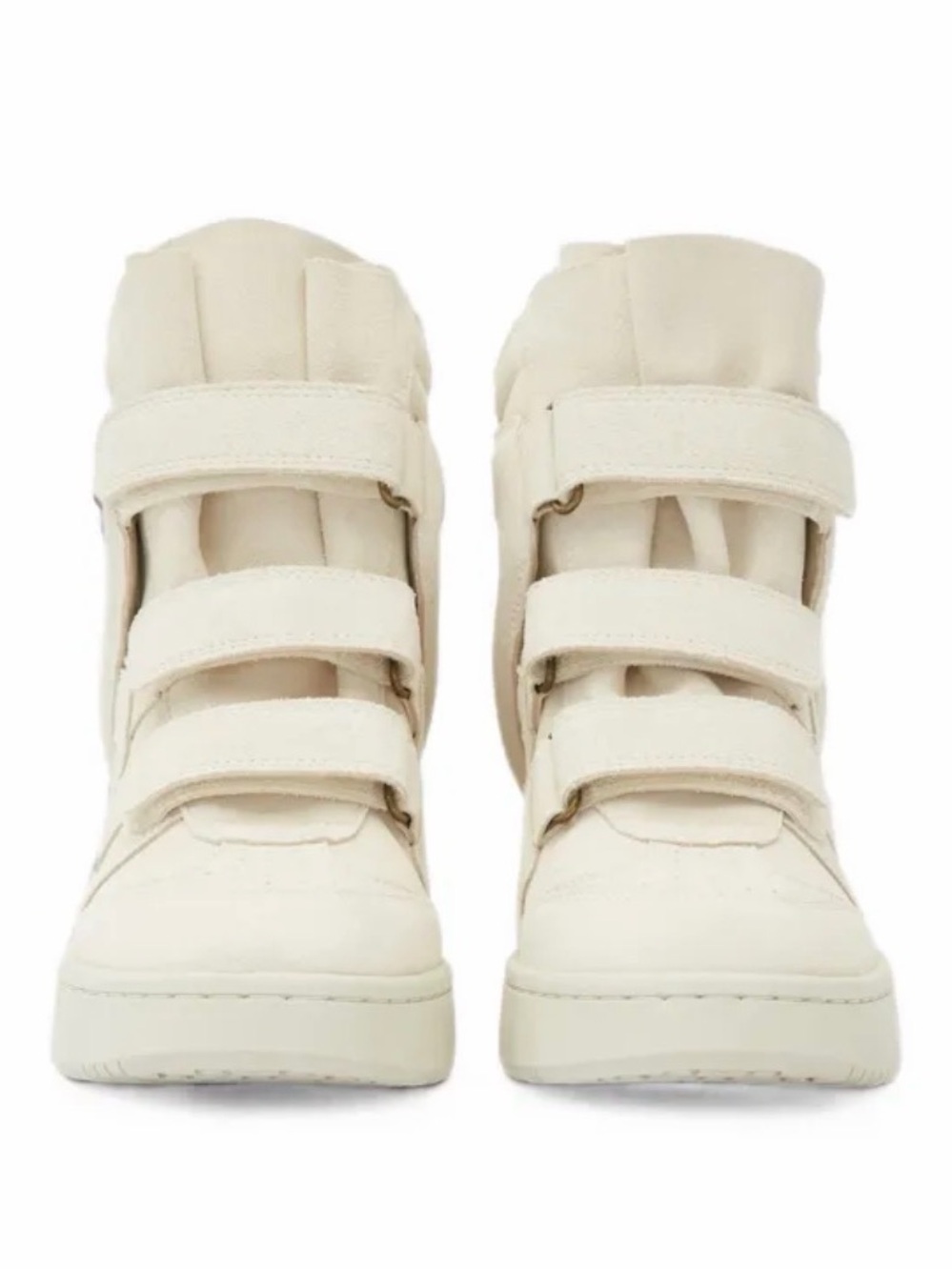 Isabel Marant Cream Wedge Sneakers with Triple Straps
